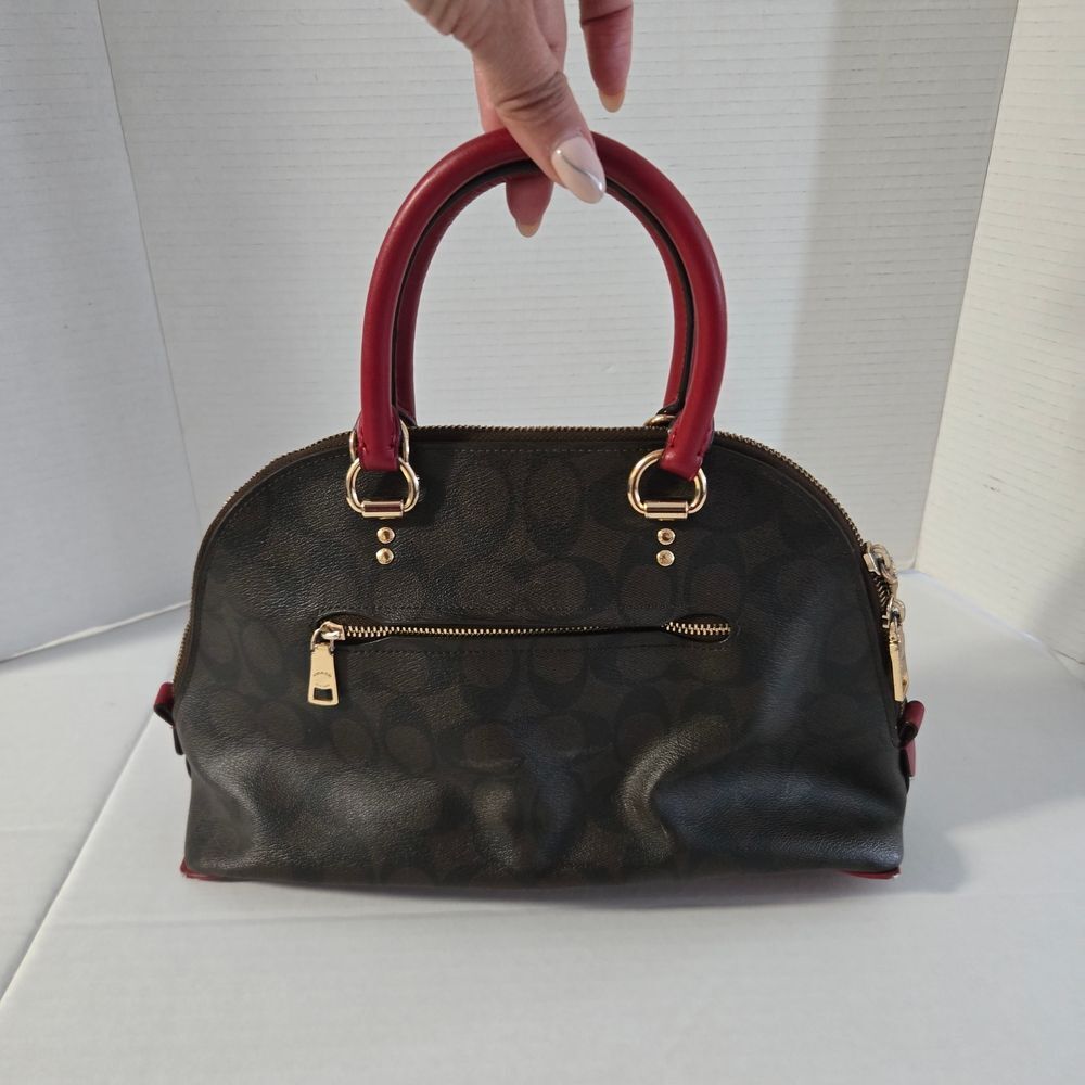 Coach Brown and Red Satchel - Picture 3 of 15